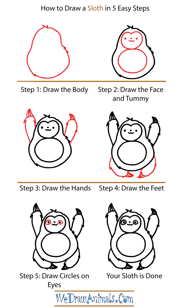 How to Draw a Cute Sloth - Step-by-Step Tutorial