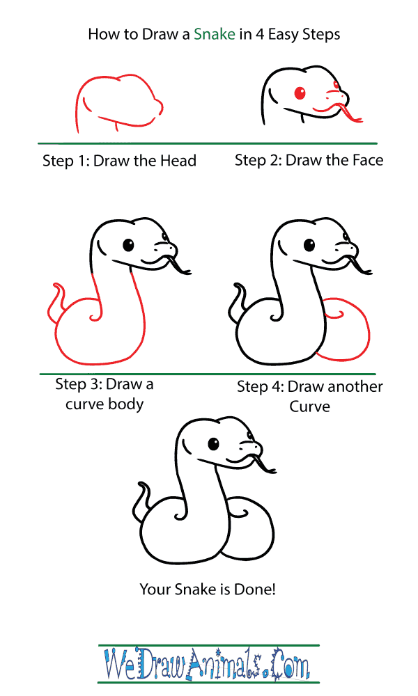 How to Draw a Cute Snake - Step-by-Step Tutorial