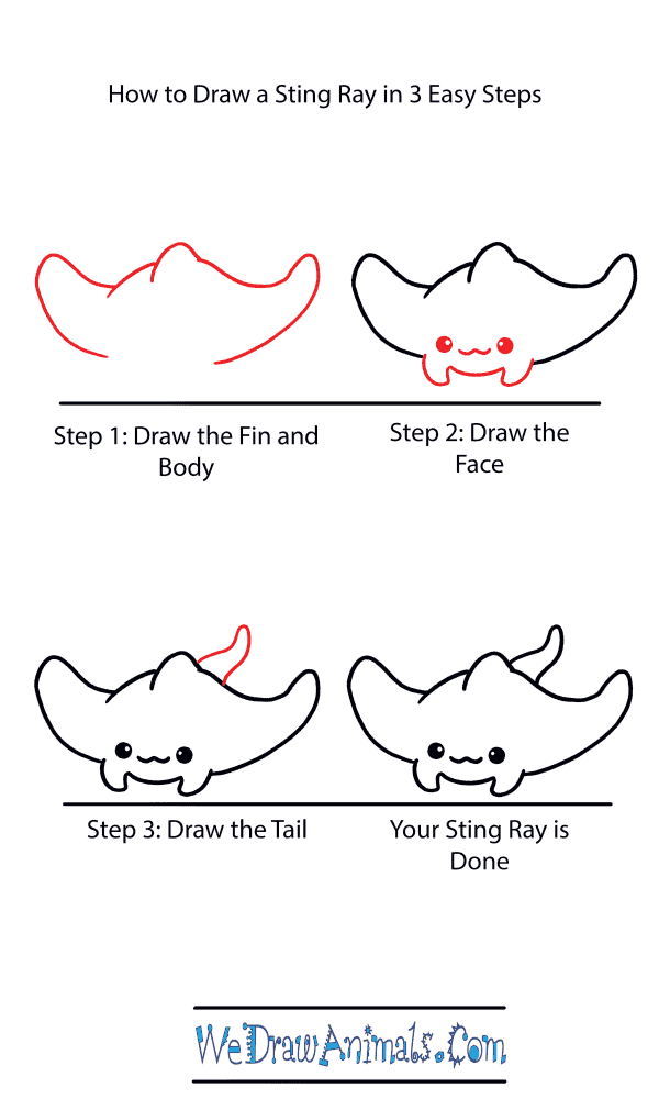 How to Draw a Cute Stingray - Step-by-Step Tutorial