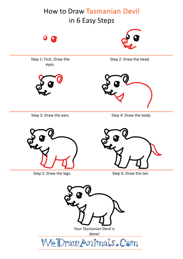 How to Draw a Cute Tasmanian Devil - Step-by-Step Tutorial