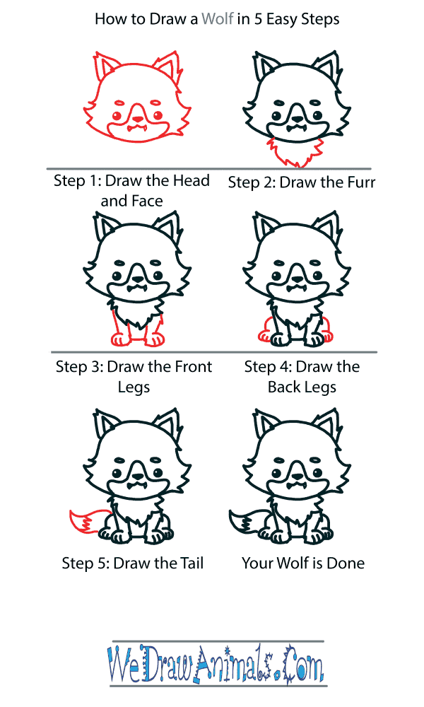 How to Draw a Cute Wolf - Step-by-Step Tutorial