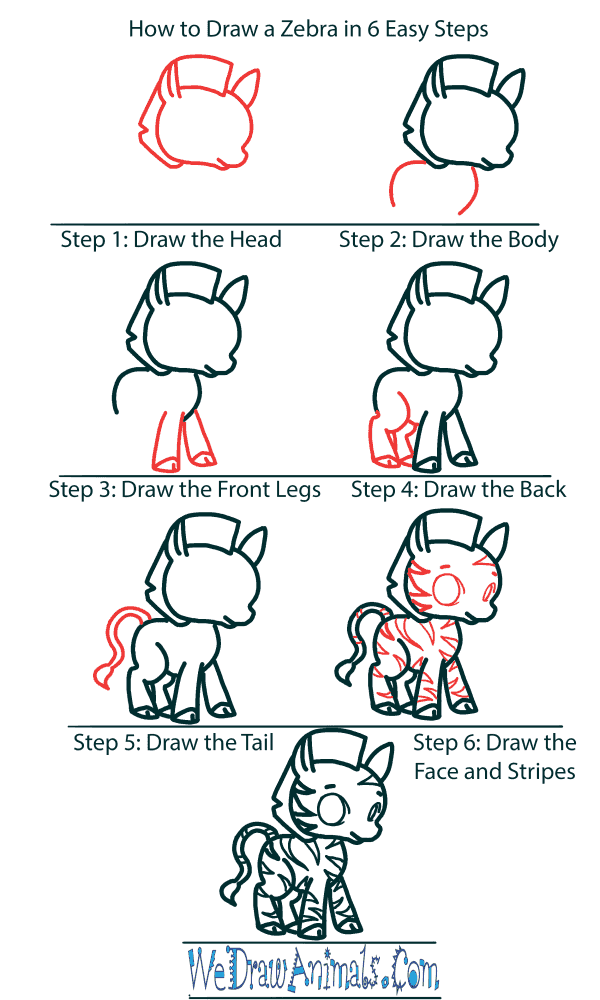 How to Draw a Cute Zebra - Step-by-Step Tutorial