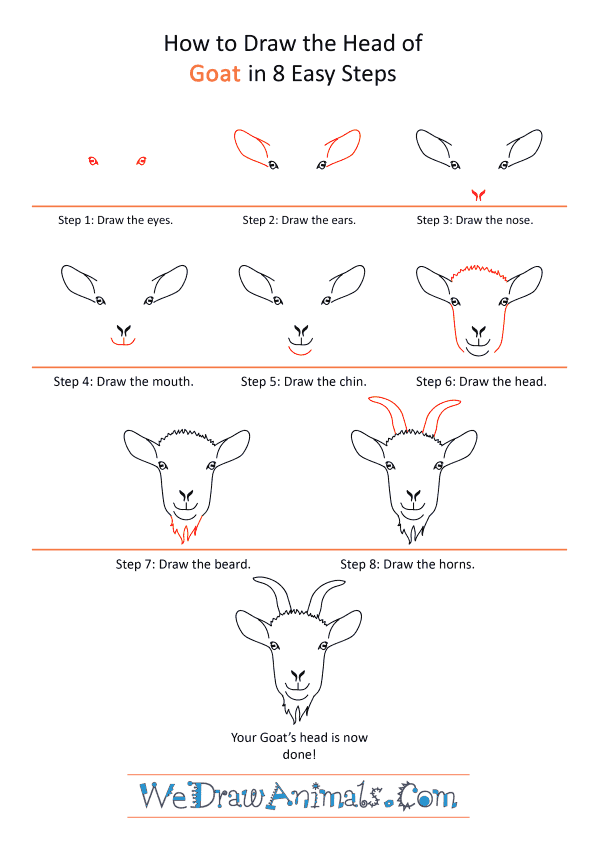 How to Draw a Goat Face - Step-by-Step Tutorial