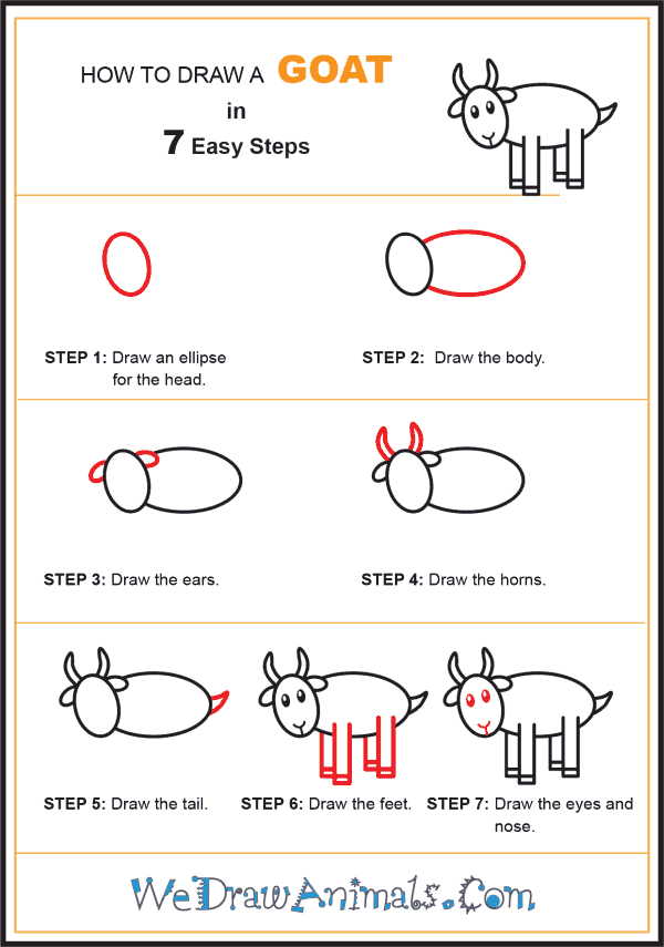 How to Draw a Goat for Kids - Step-by-Step Tutorial