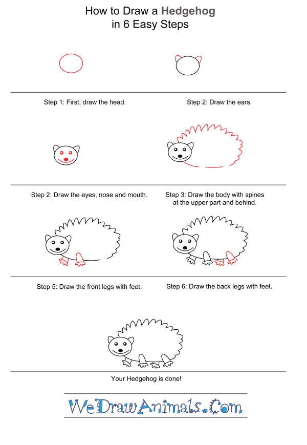 How to Draw a Hedgehog for Kids - Step-by-Step Tutorial