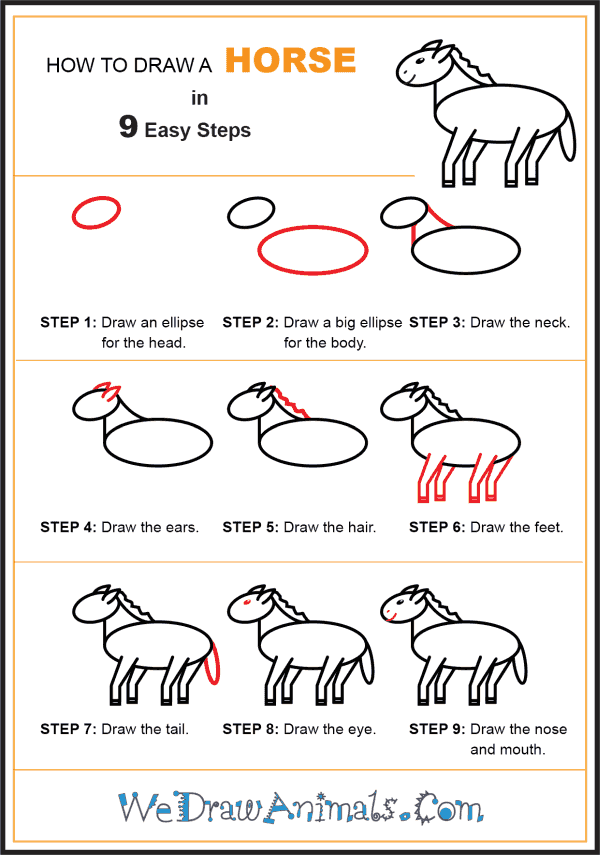 How to Draw a Horse for Kids - Step-by-Step Tutorial