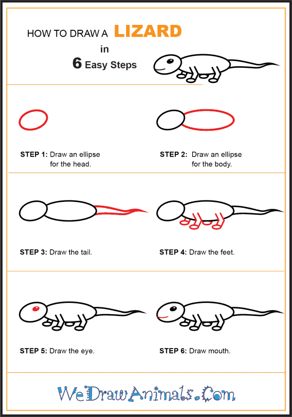 How to Draw a Lizard for Kids - Step-by-Step Tutorial