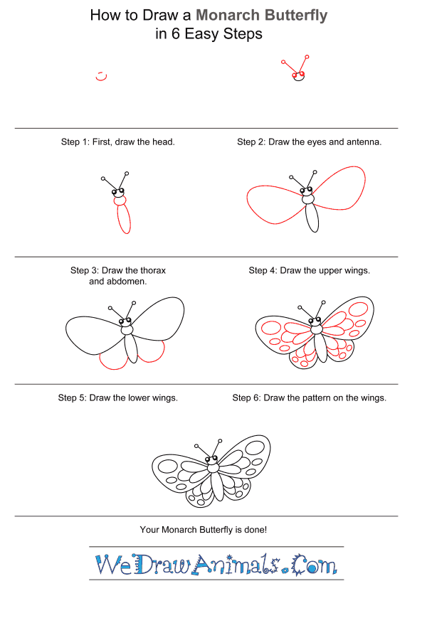 How to Draw a Monarch Butterfly for Kids - Step-by-Step Tutorial