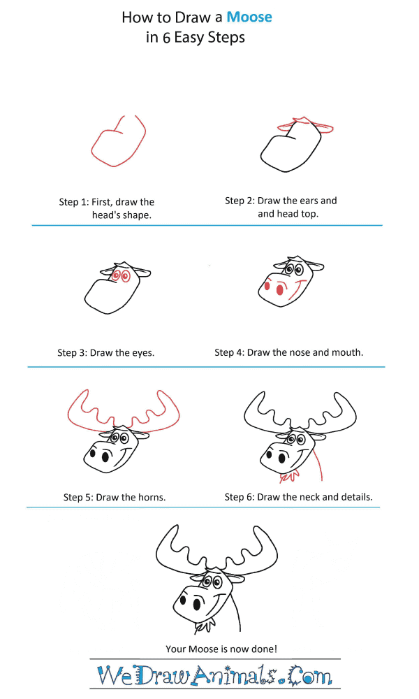 How to Draw a Moose Head - Step-by-Step Tutorial