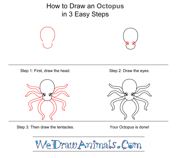 How to Draw an Octopus for Kids - Step-by-Step Tutorial