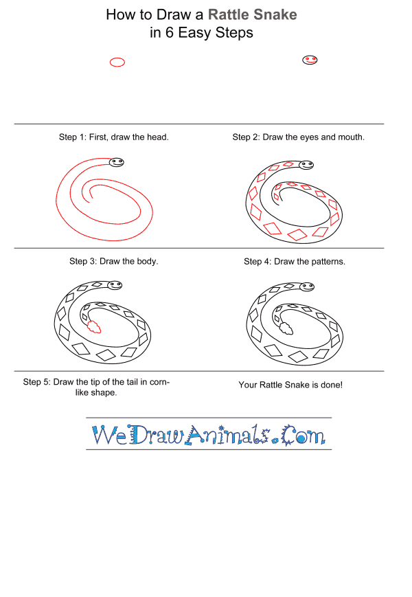 How to Draw a Rattlesnake for Kids - Step-by-Step Tutorial
