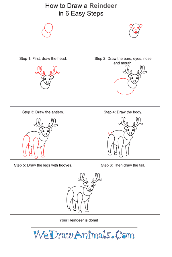 How to Draw a Reindeer for Kids - Step-by-Step Tutorial