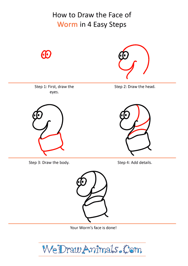 How to Draw a Worm Face - Step-by-Step Tutorial