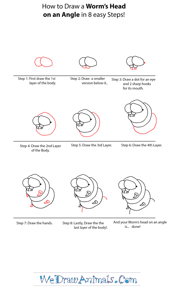 How to Draw a Worm Head - Step-by-Step Tutorial