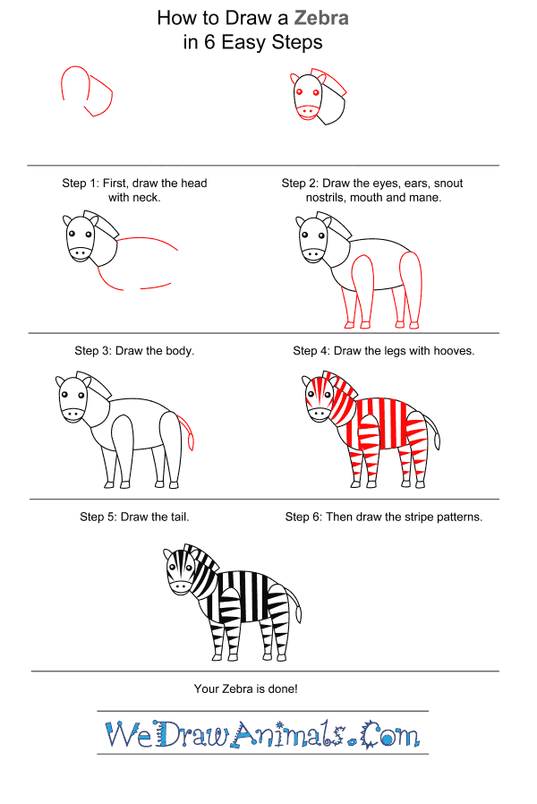 How to Draw a Zebra for Kids - Step-by-Step Tutorial