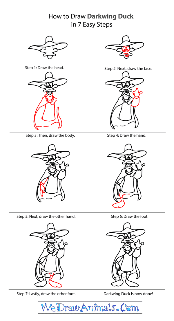 How to Draw Darkwing Duck - Step-by-Step Tutorial
