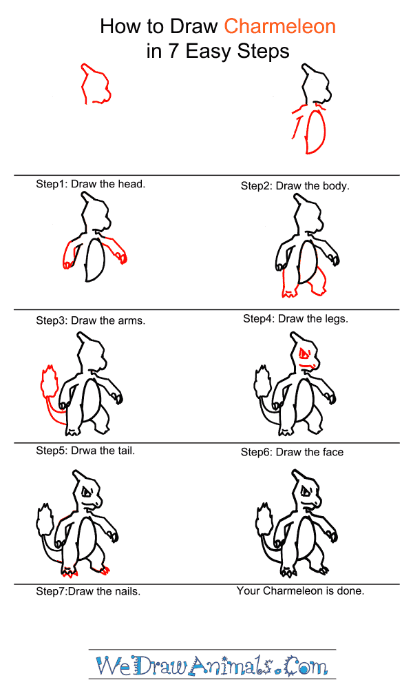 How to Draw Charmeleon Pokemon