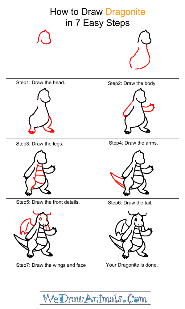 How to Draw Dragonite - Step-by-Step Tutorial