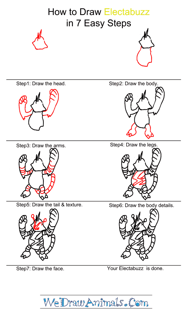 How to Draw Electabuzz - Step-by-Step Tutorial