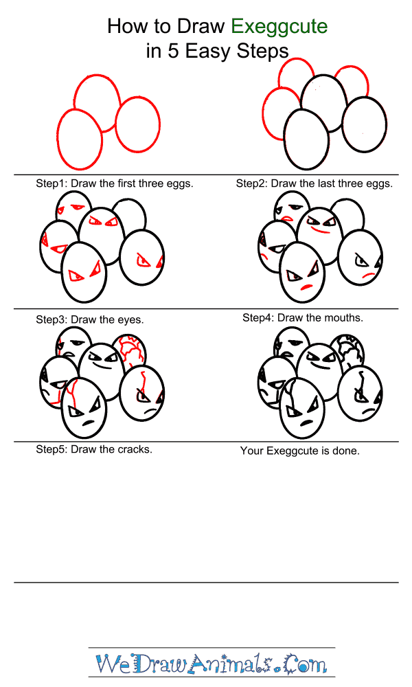 How to Draw Exeggcute - Step-by-Step Tutorial