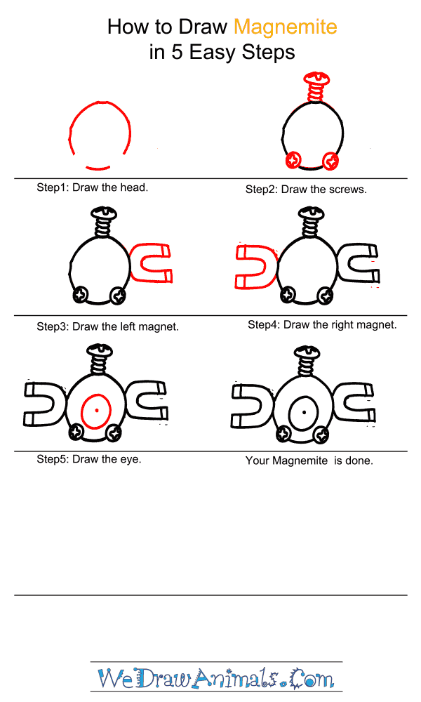 How to Draw Magnemite - Step-by-Step Tutorial