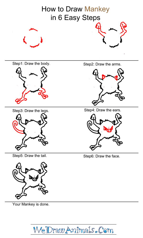 How to Draw Mankey - Step-by-Step Tutorial
