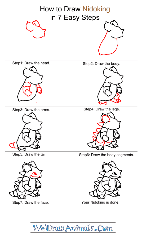 How to Draw Nidoking - Step-by-Step Tutorial