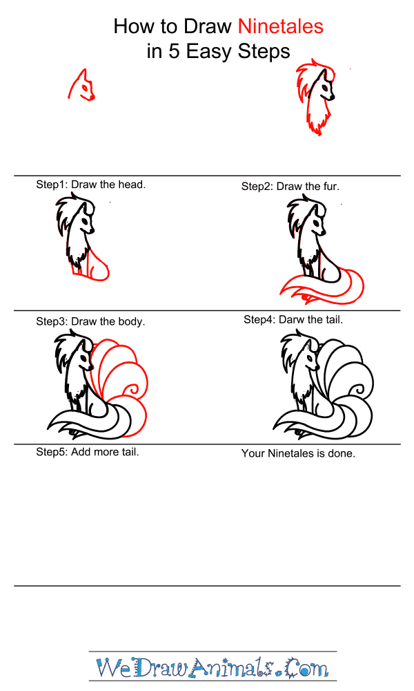 How to Draw Ninetales - Step-by-Step Tutorial