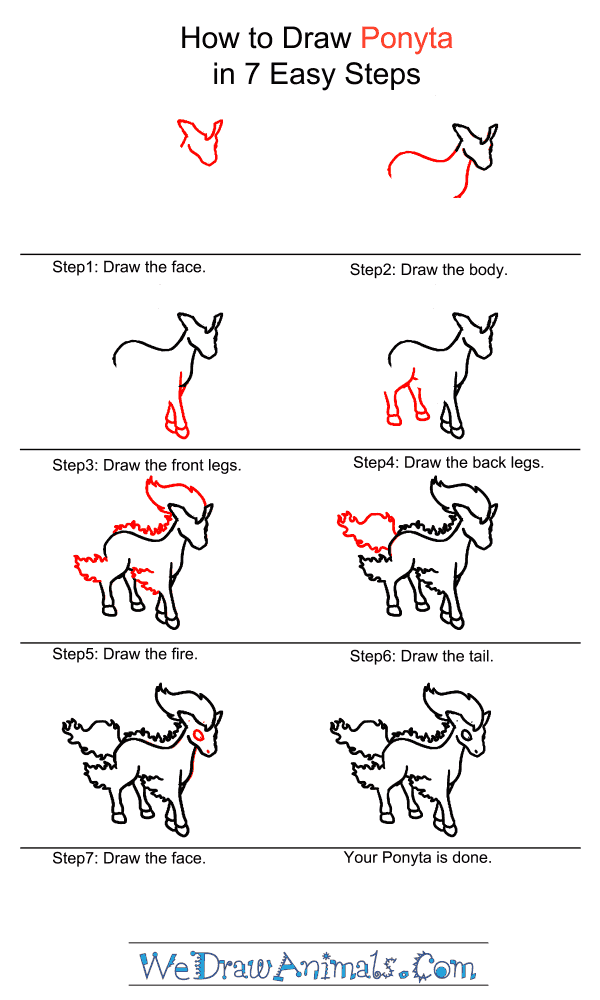 How to Draw Ponyta - Step-by-Step Tutorial