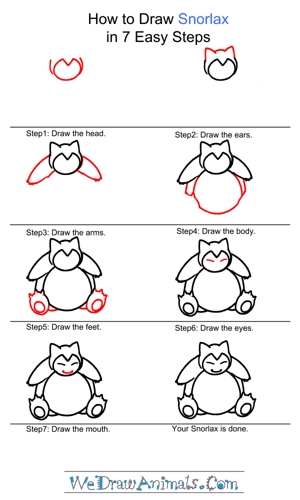 How to Draw Snorlax - Step-by-Step Tutorial