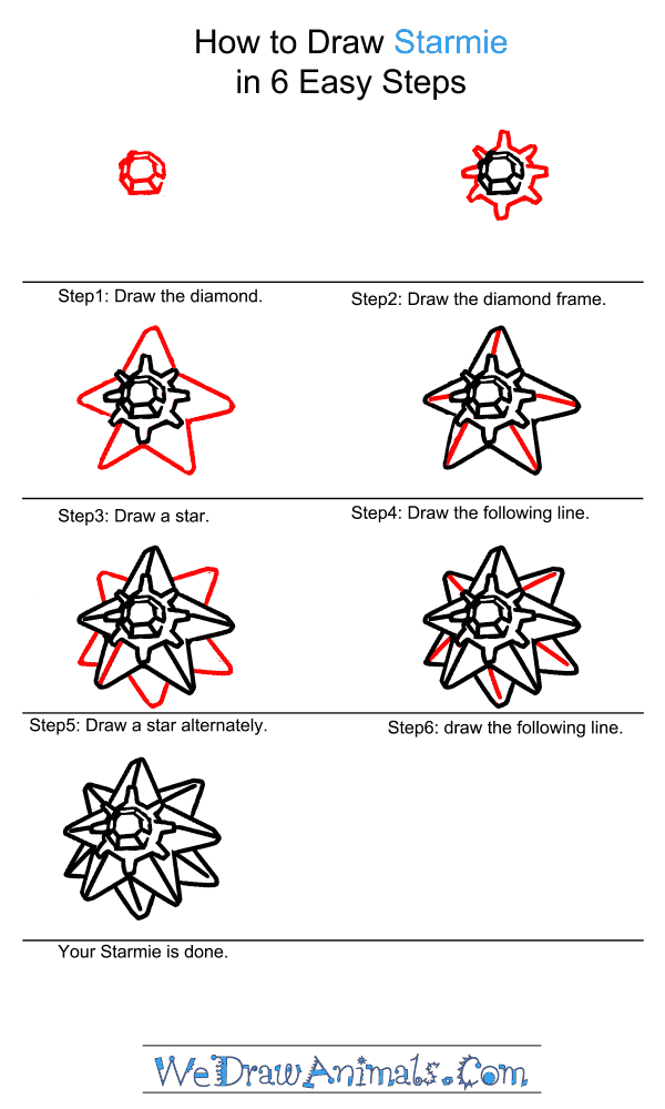 How to Draw Starmie - Step-by-Step Tutorial
