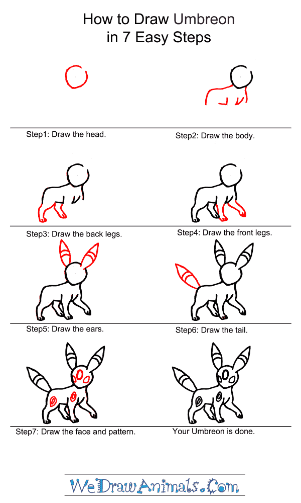 How to Draw Umbreon - Step-by-Step Tutorial