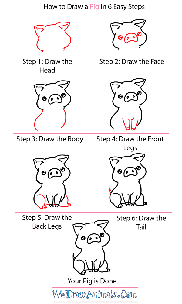 How to Draw a Baby Pig - Step-by-Step Tutorial