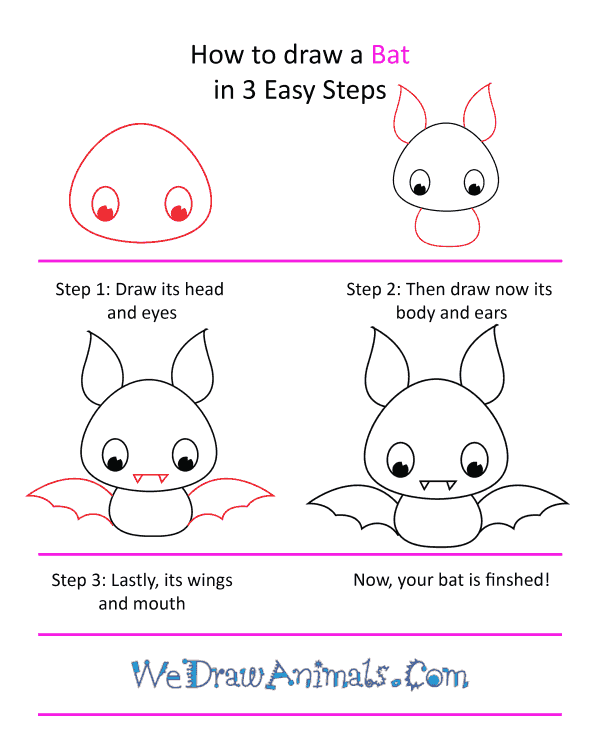 How to Draw a Cute Bat - Step-by-Step Tutorial