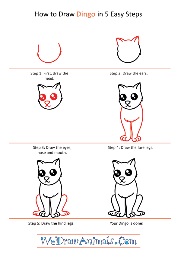 How to Draw a Cute Dingo - Step-by-Step Tutorial