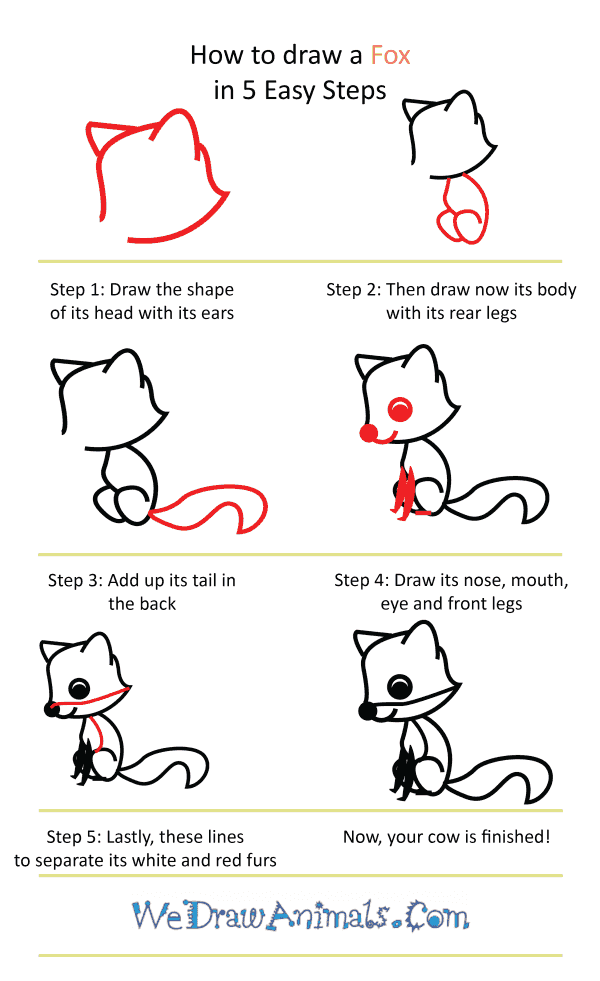 How to Draw a Cute Fox - Step-by-Step Tutorial