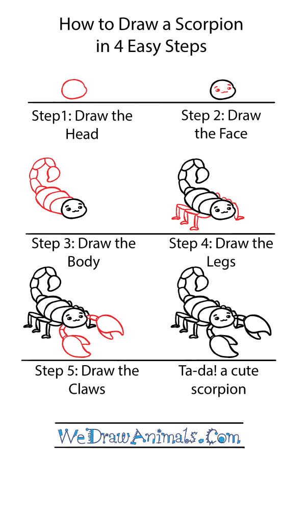 How to Draw a Cute Scorpion - Step-by-Step Tutorial