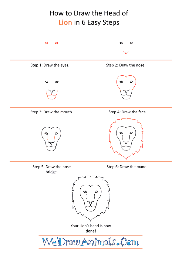 How to Draw a Lion Face - Step-by-Step Tutorial
