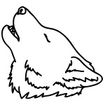 simple howling wolf drawing